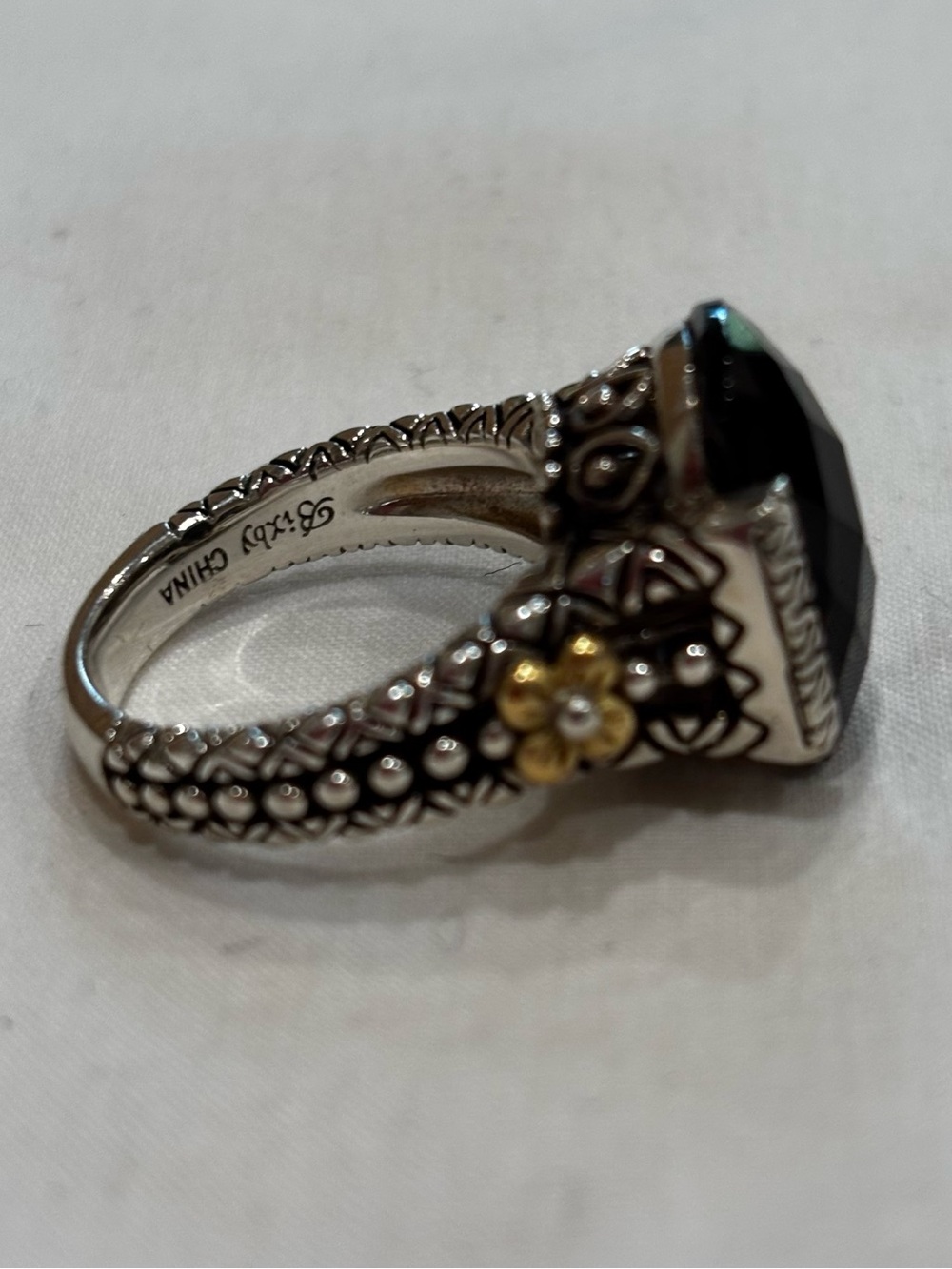 Barbara Bixby Elegant Silver and Gold Floral Ring - Picture 3 of 6
